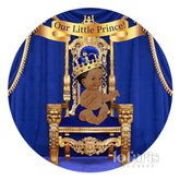 Marine Blau Unser Wenig Prinz Runden Baby Dusche Hintergrund